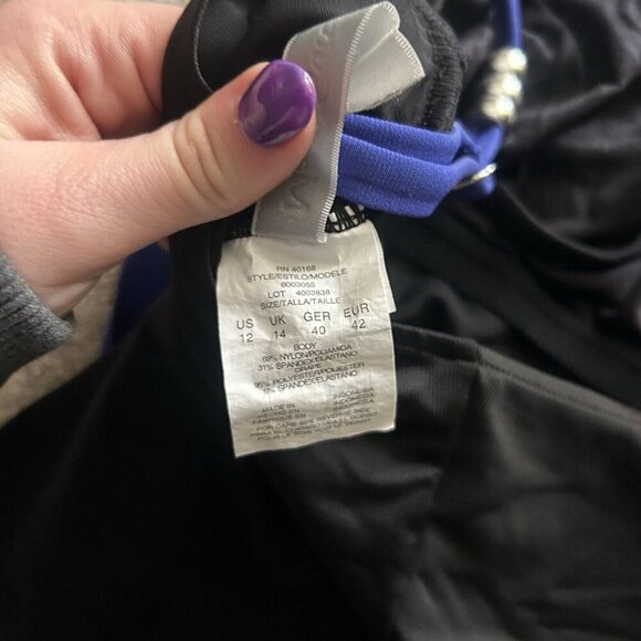 MagicSuit Lisa Draped One Piece Swimsuit Size 12 Blue Tummy Control Slimming - Picture 11 of 11